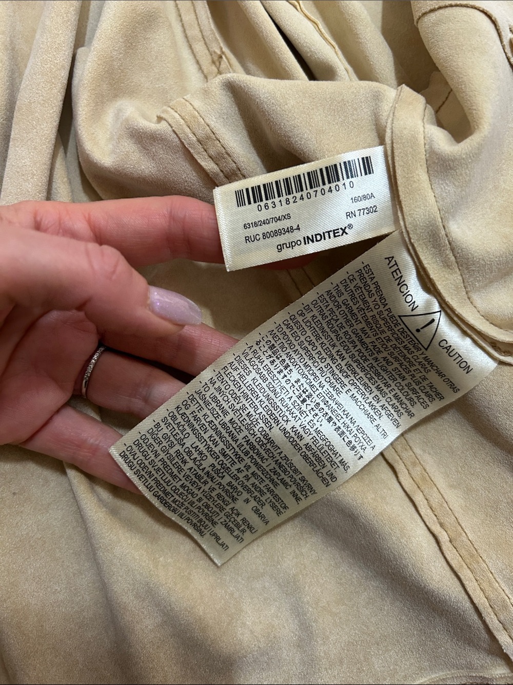 ZARA Cropped Faux Suede Trench Coat XS – Boxy Loose Fit, Chic Jacket - Picture 5 of 6